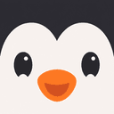 Peggy mascot — a happy cartoon penguin